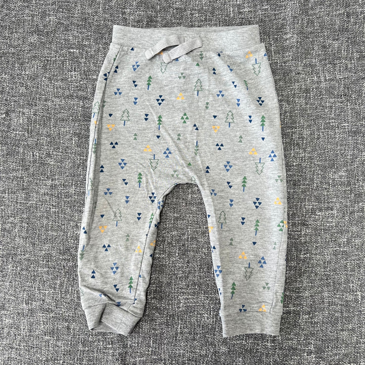 Boys 12-18 Month Grey Light Weight Joggers With Tree Print