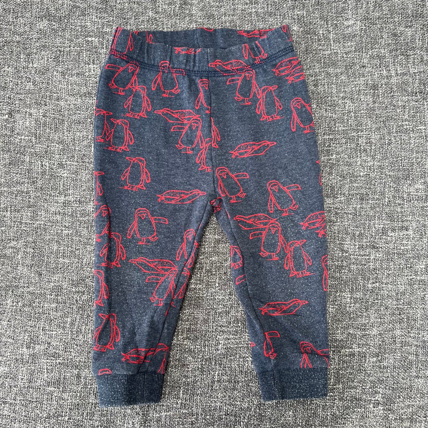 Boys 12-18 Month Blue Joggers With Red Penguin Print