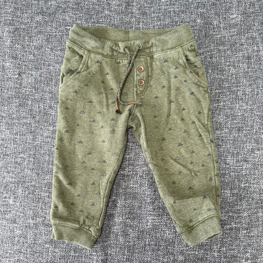 Boys 12-18 Month Green Joggers With Triangle Print