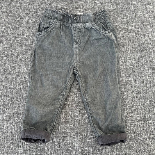 Boys 12-18 Month Grey Fine Cord Trousers