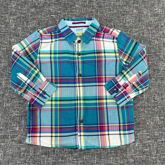 Boys 12-18 Month Multi-Coloured Checked  Long Sleeved Shirt