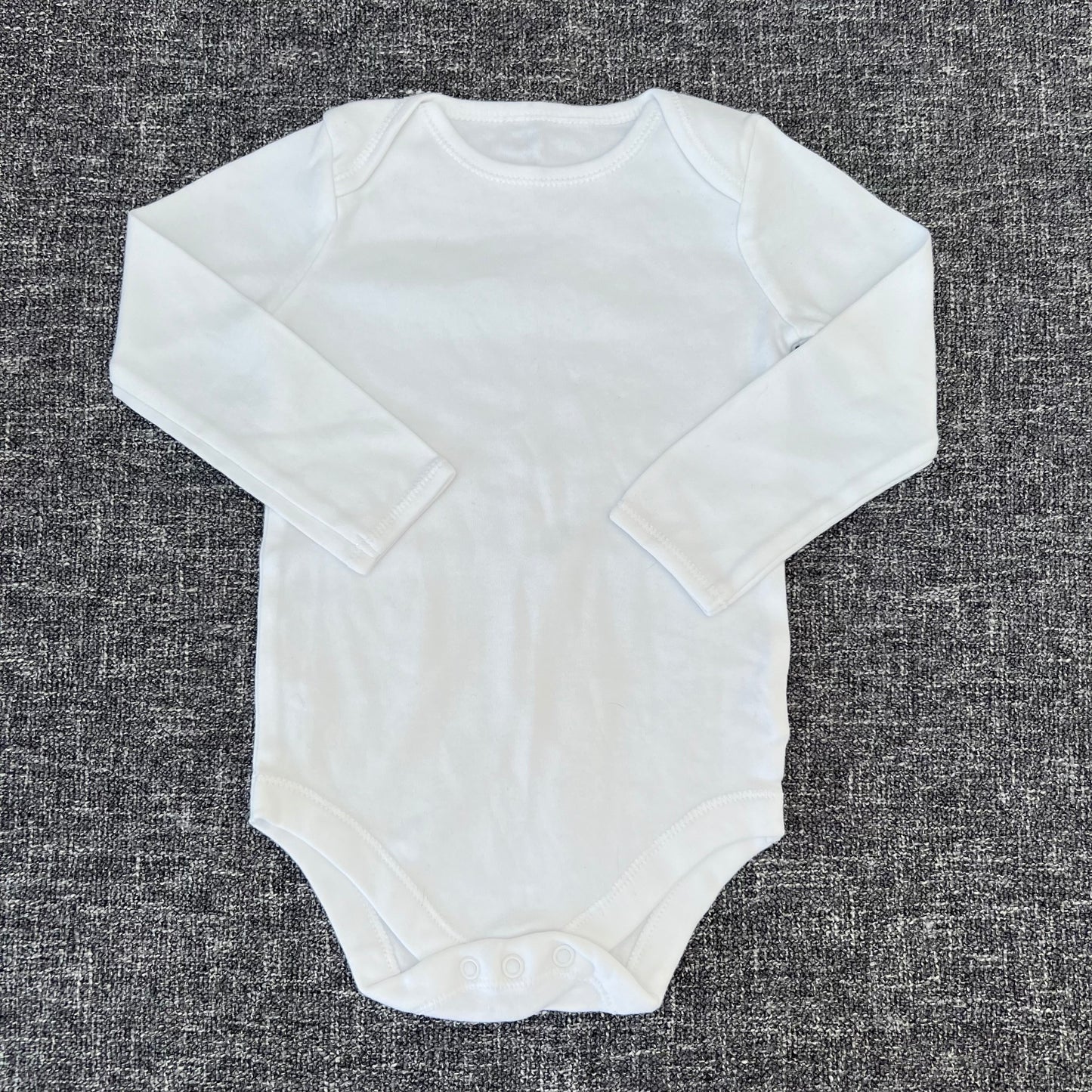 Boys 12-18 Month Plain White Long Sleeved Bodysuit