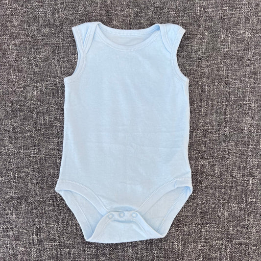 Boys 12-18 Month Plain Blue Sleeveless Bodysuit