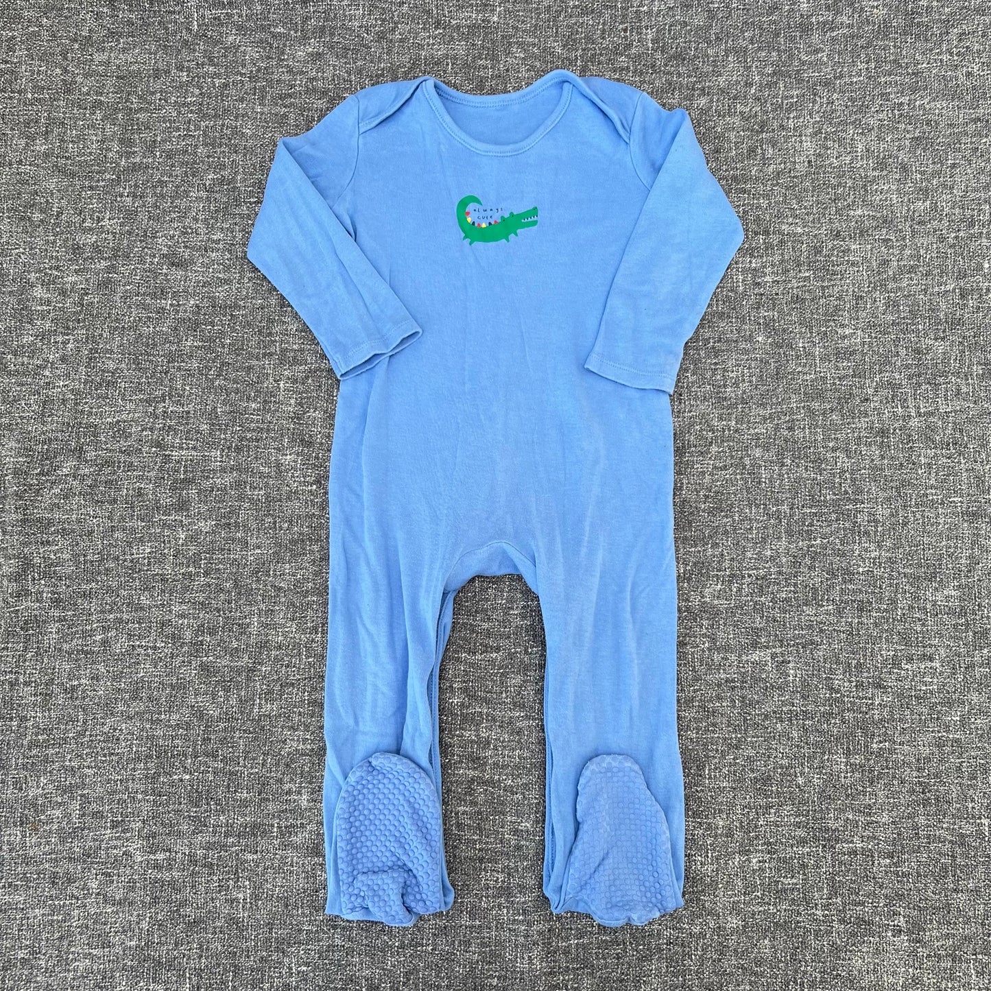 Boys 12-18 Month Light Blue "Always Cue" Sleepsuit