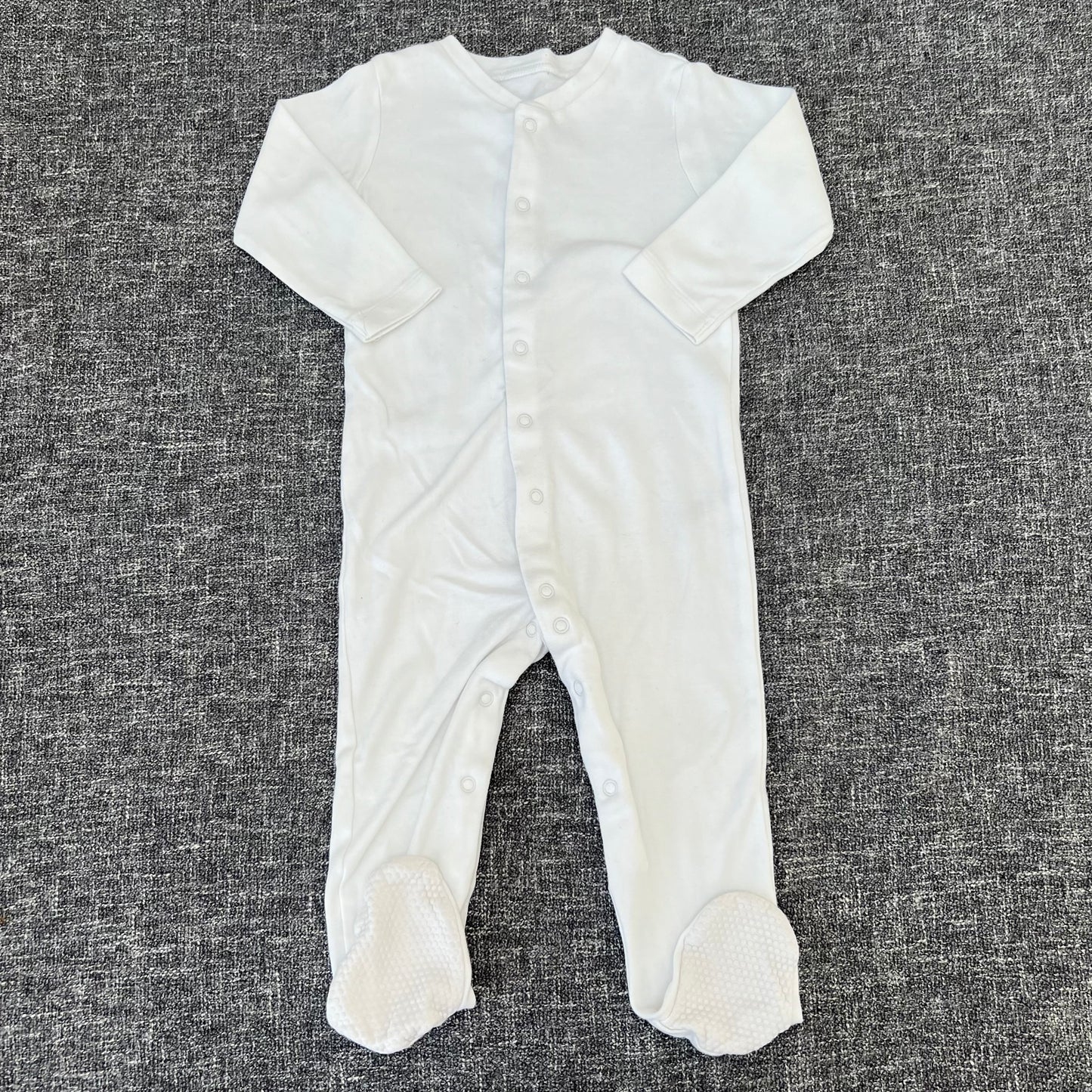 Boys 12-18 Month Plain White Sleepsuit (PIP)