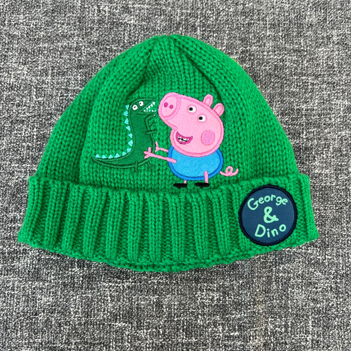 Boys 12-18 Month Green George Pig Dinosaur Winter Hat