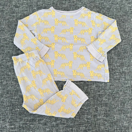 Boys 12-18 Month Lilac Pjs With A Tiger Print.