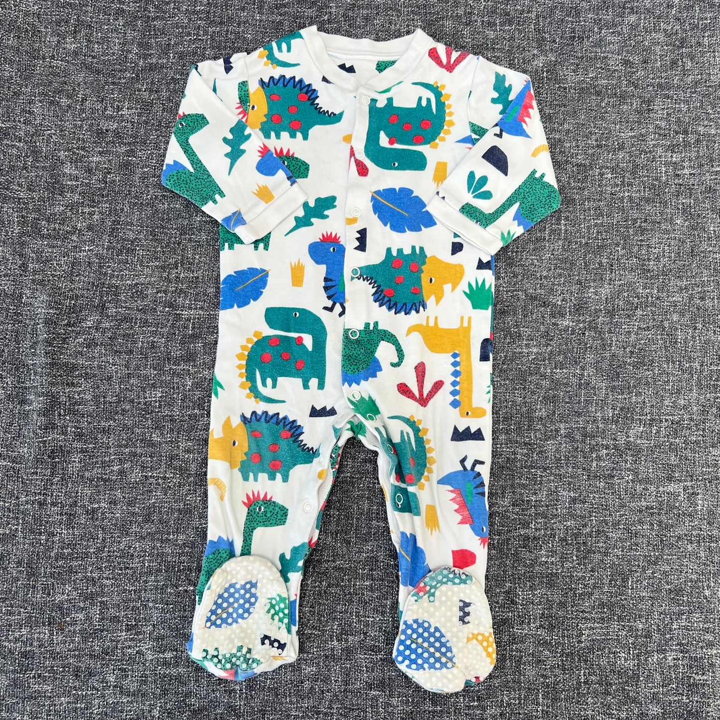 Boys 12-18 Month Multicoloured Dinosaur Print Sleepsuit