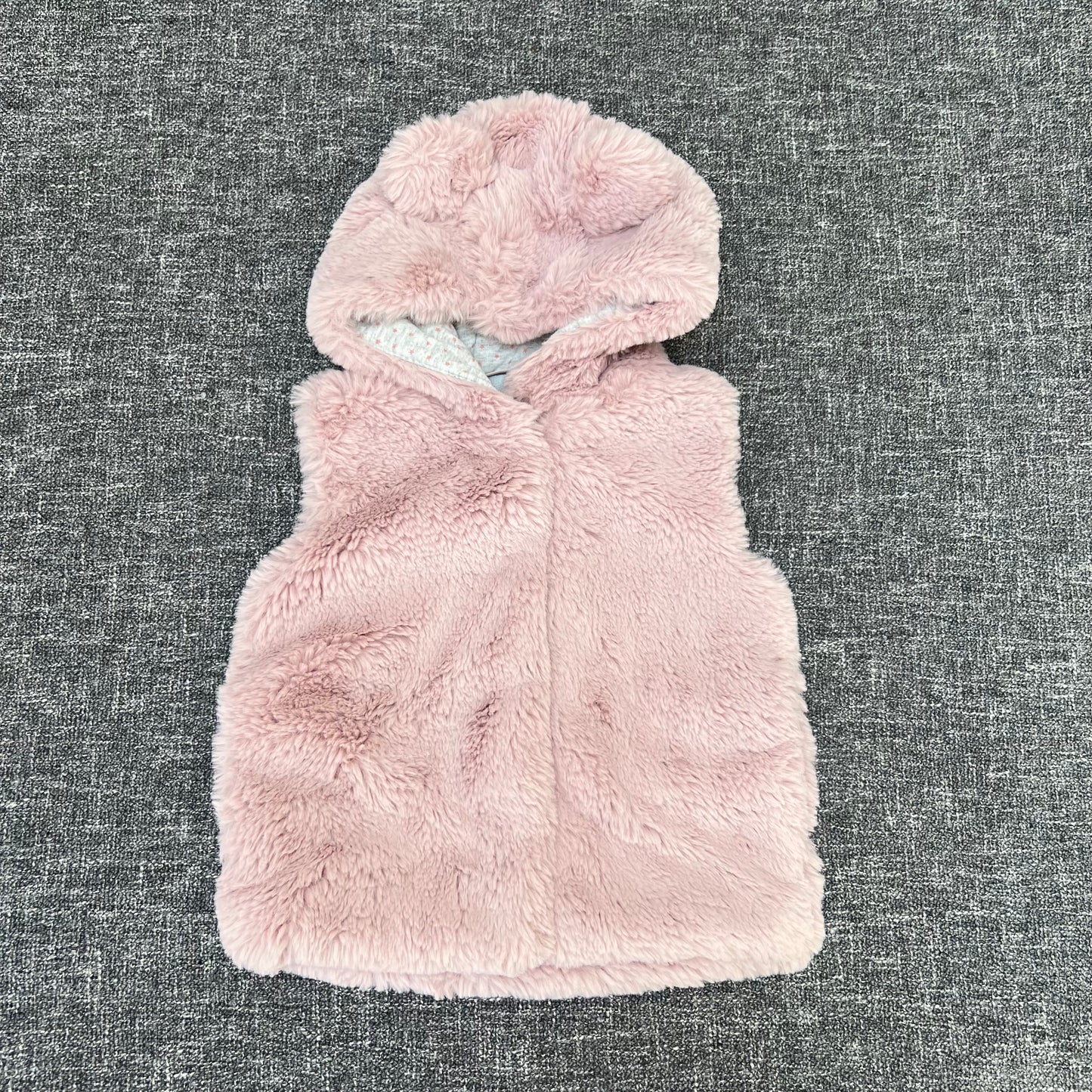 Girls 9-12 Month Pink Fluffy Hooded Gilet