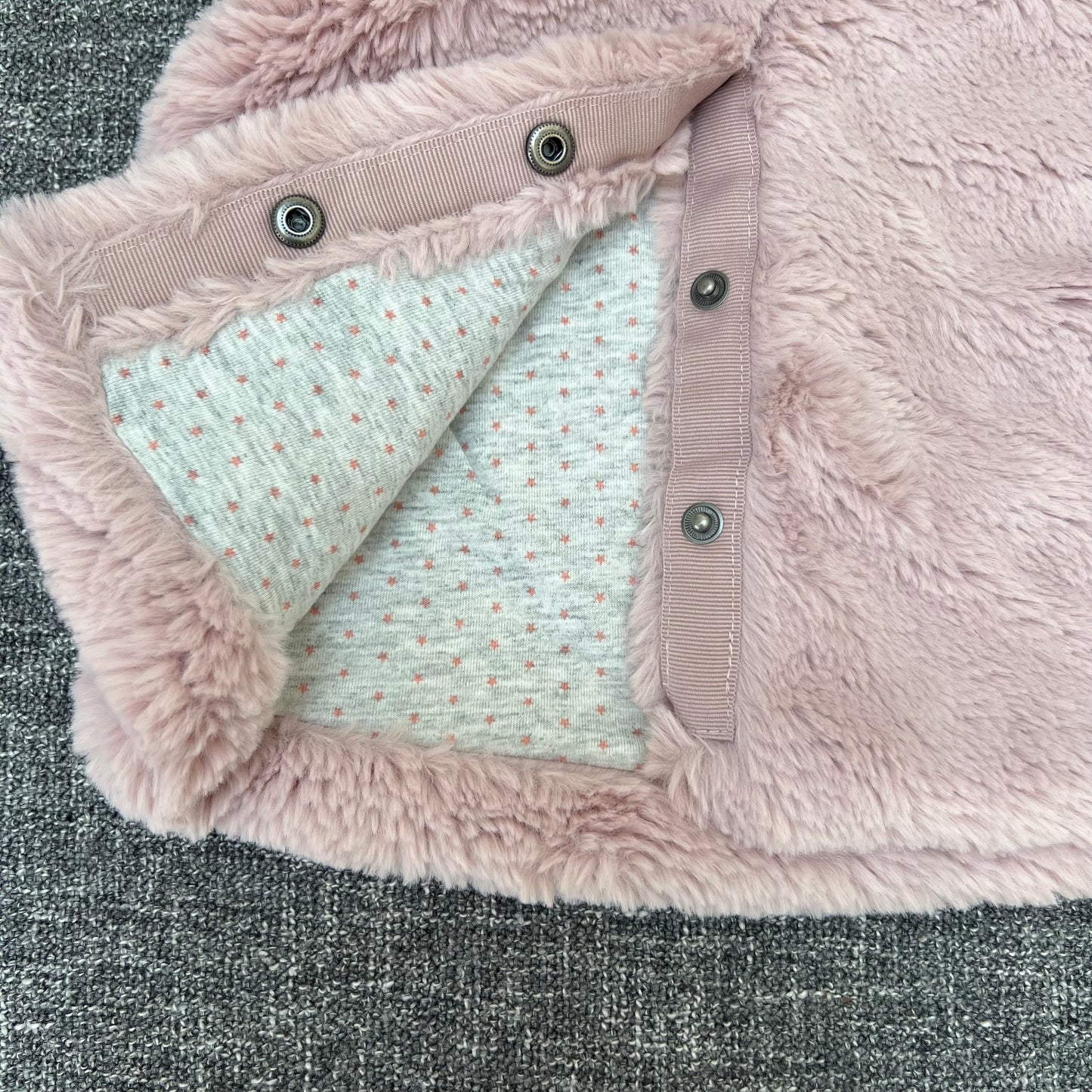 Girls 9-12 Month Pink Fluffy Hooded Gilet