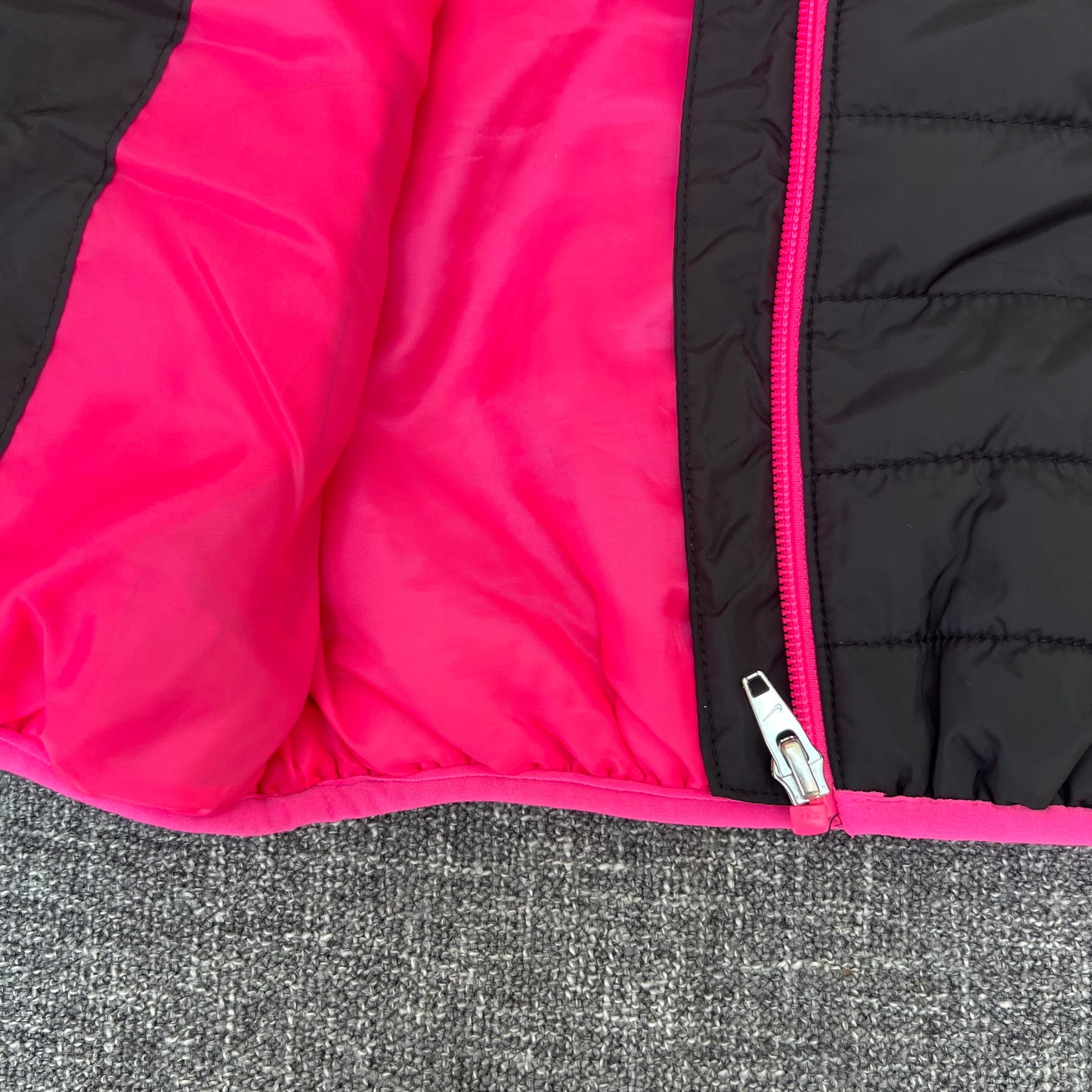 Girls 9-12 Month Black & Pink Padded Hooded Jacket