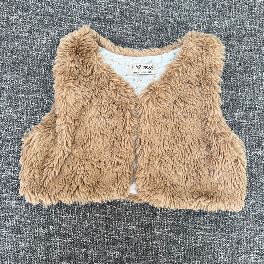 Girls 9-12 Month Light Brown Fluffy Gilet