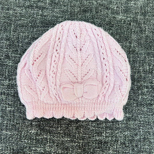 Girls 6-9 Month Pink Knitted Beanie Hat