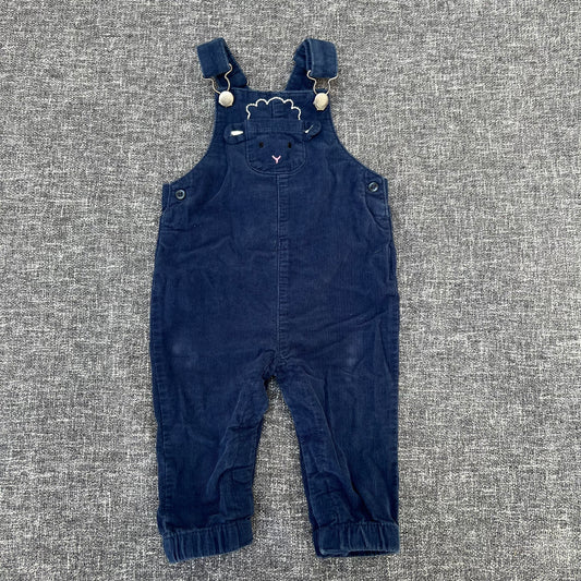 Girls 9-12 Month Navy Blue Cord Dungarees