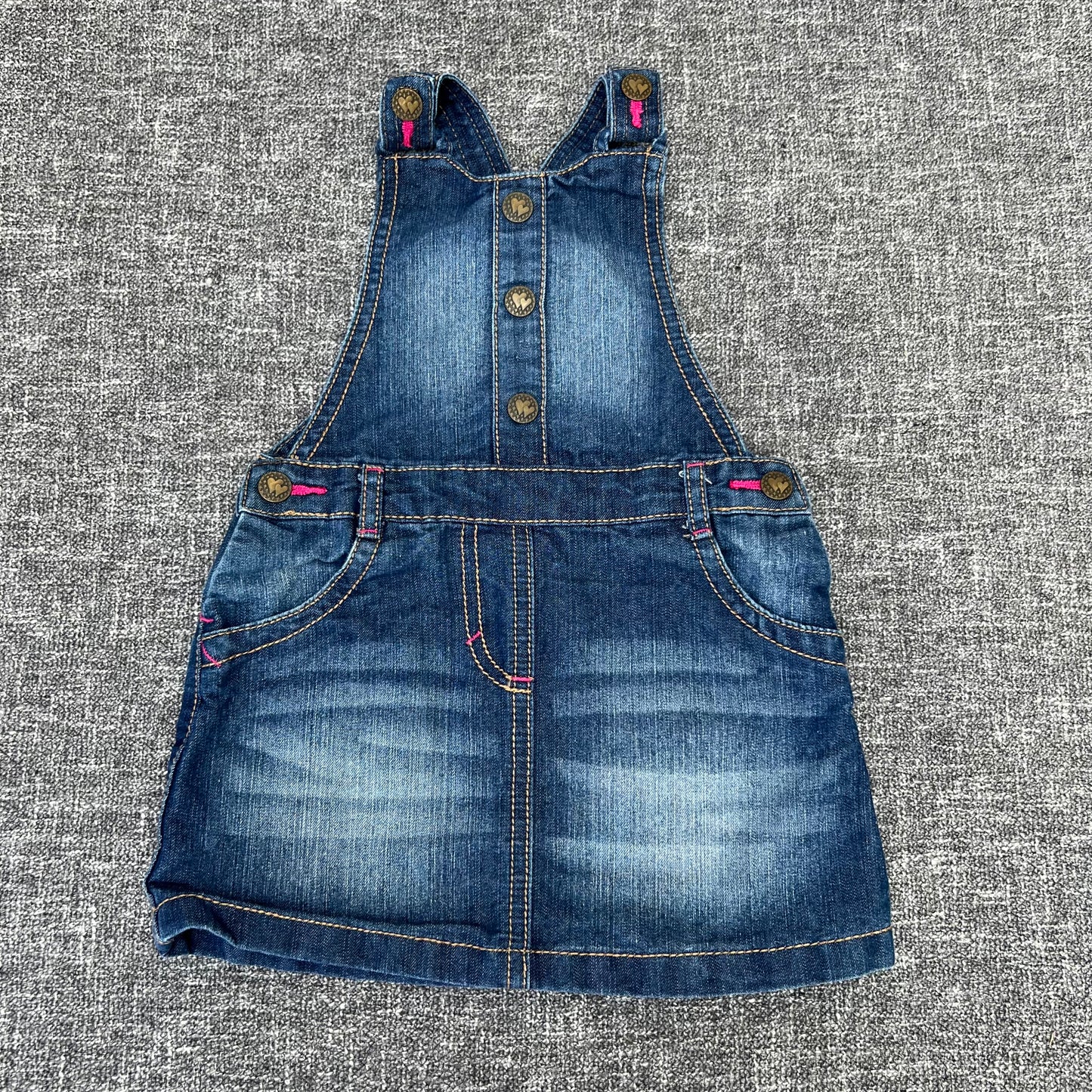 Girls 9-12 Month Dark Blue Denim Pinafore Dress