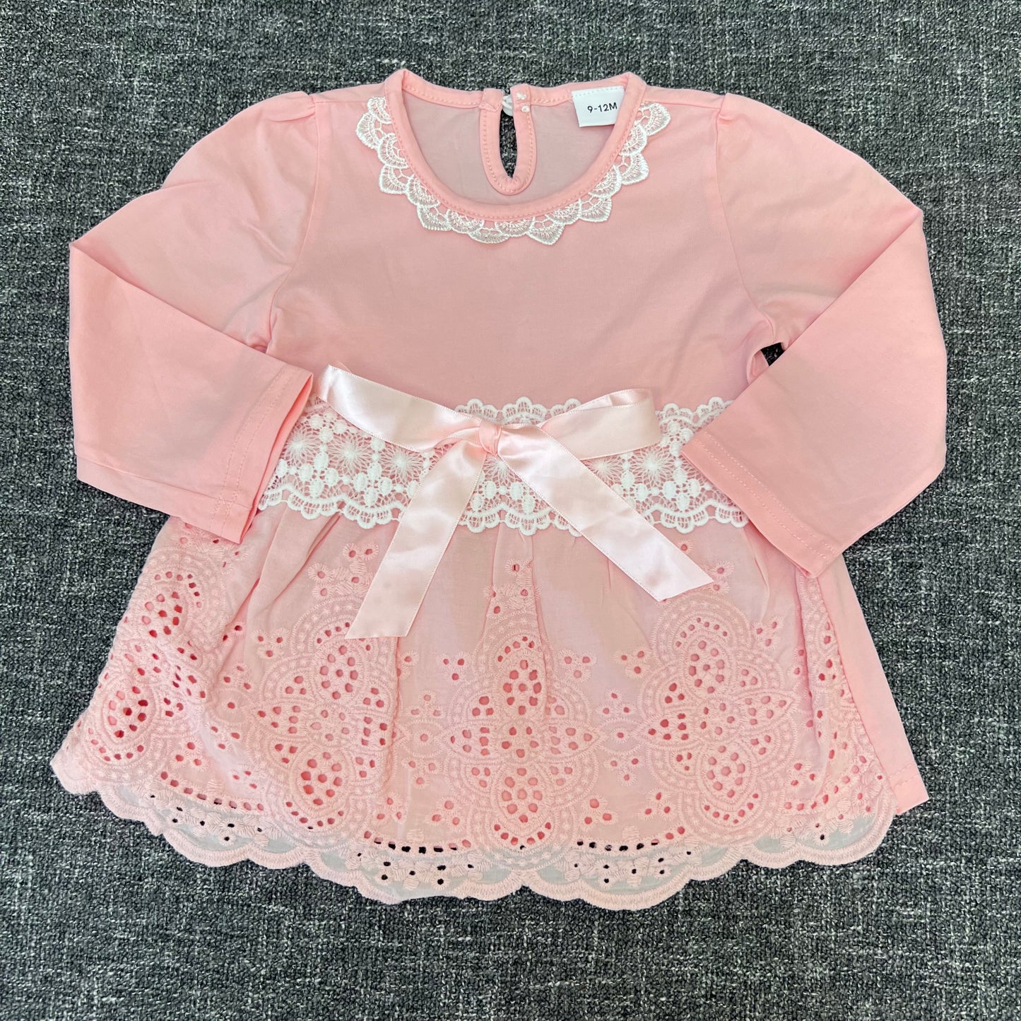 Girls 9-12 Month Pink Long Sleeved Dress