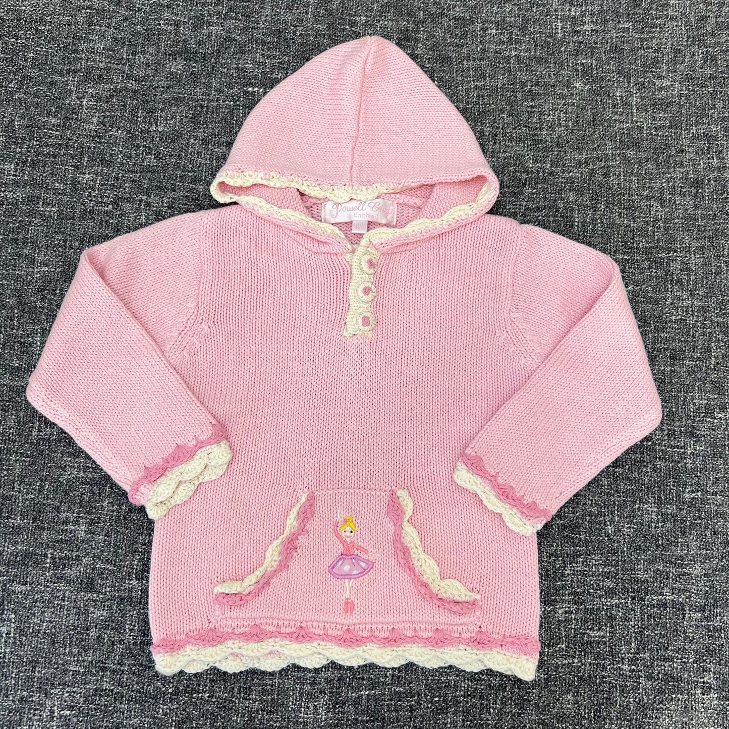 Girls 6-9 Month Pink Knitted Hoodie