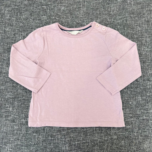 Girls 9-12 Month Plain Lilac Long Sleeved Top