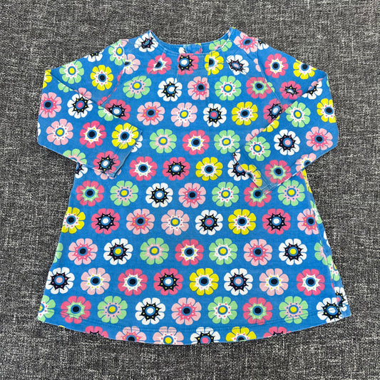 Girls 9-12 Month Blue Long Sleeved Top With Flower Pattern