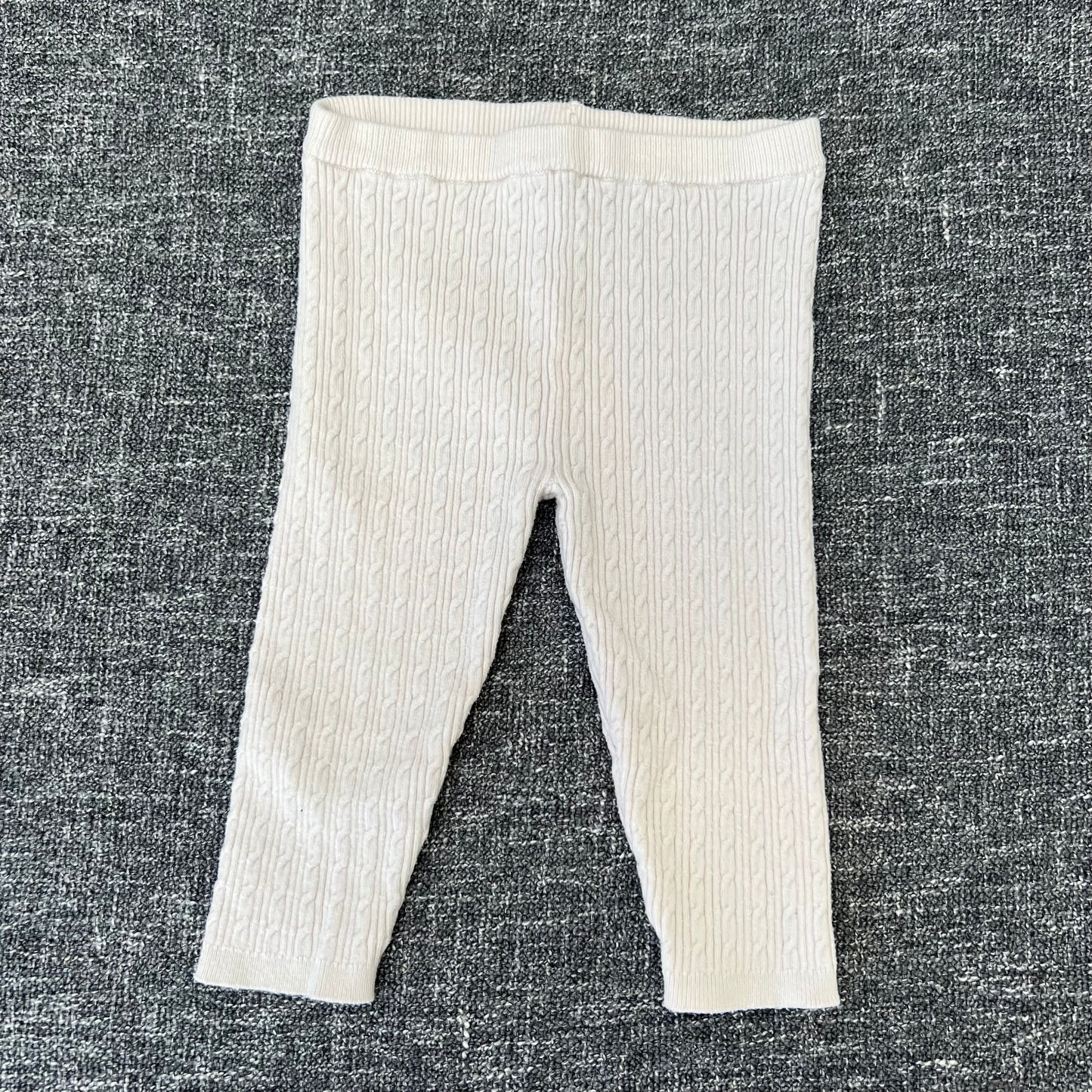 Girls 9-12 Month Beige Ribbed Leggings