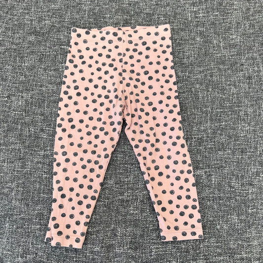 Girls 9-12 Month Peach With Black Spots Leggings