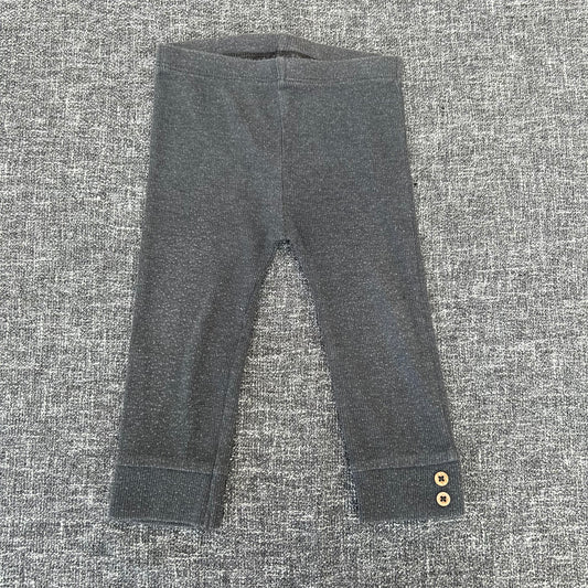 Girls 9-12 Month Plain Grey Ribbed Leggings