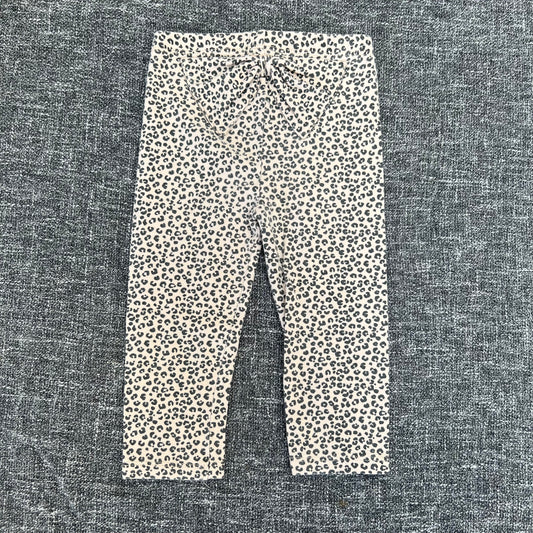 Girls 9-12 Month Beige & Black Leopard Print Leggings