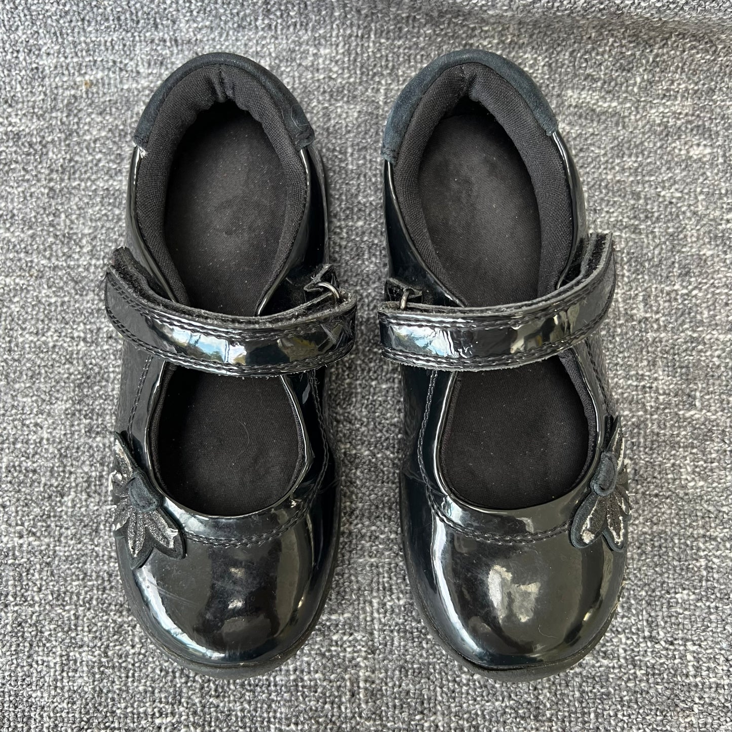 Girls Size 9S (Standard) Black Patent Leather School Shoes