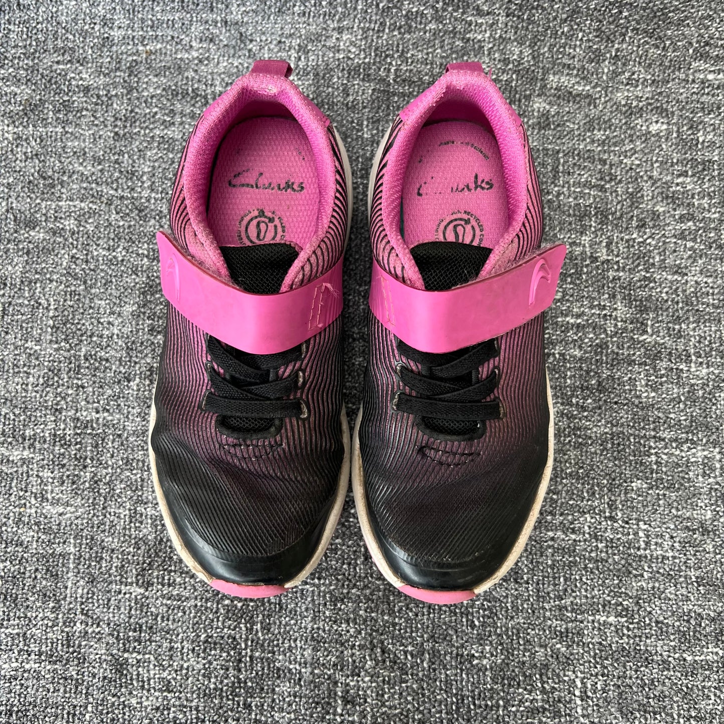 Girls Size 10F Pink & Black Trainers