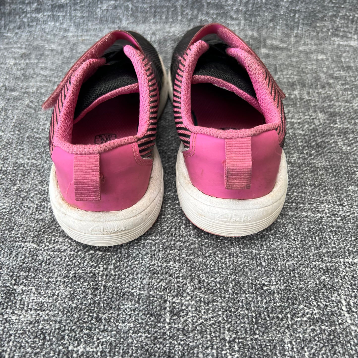 Girls Size 10F Pink & Black Trainers