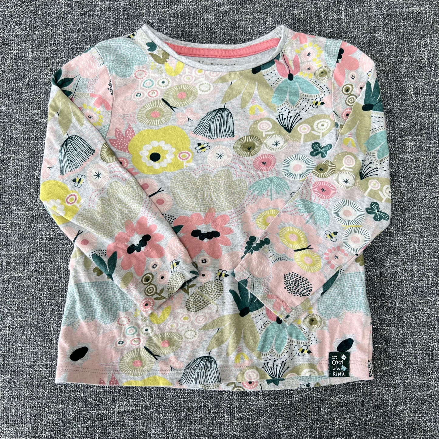 Girls 4-5 Year Multi-coloured Floral Print Long Sleeved Top