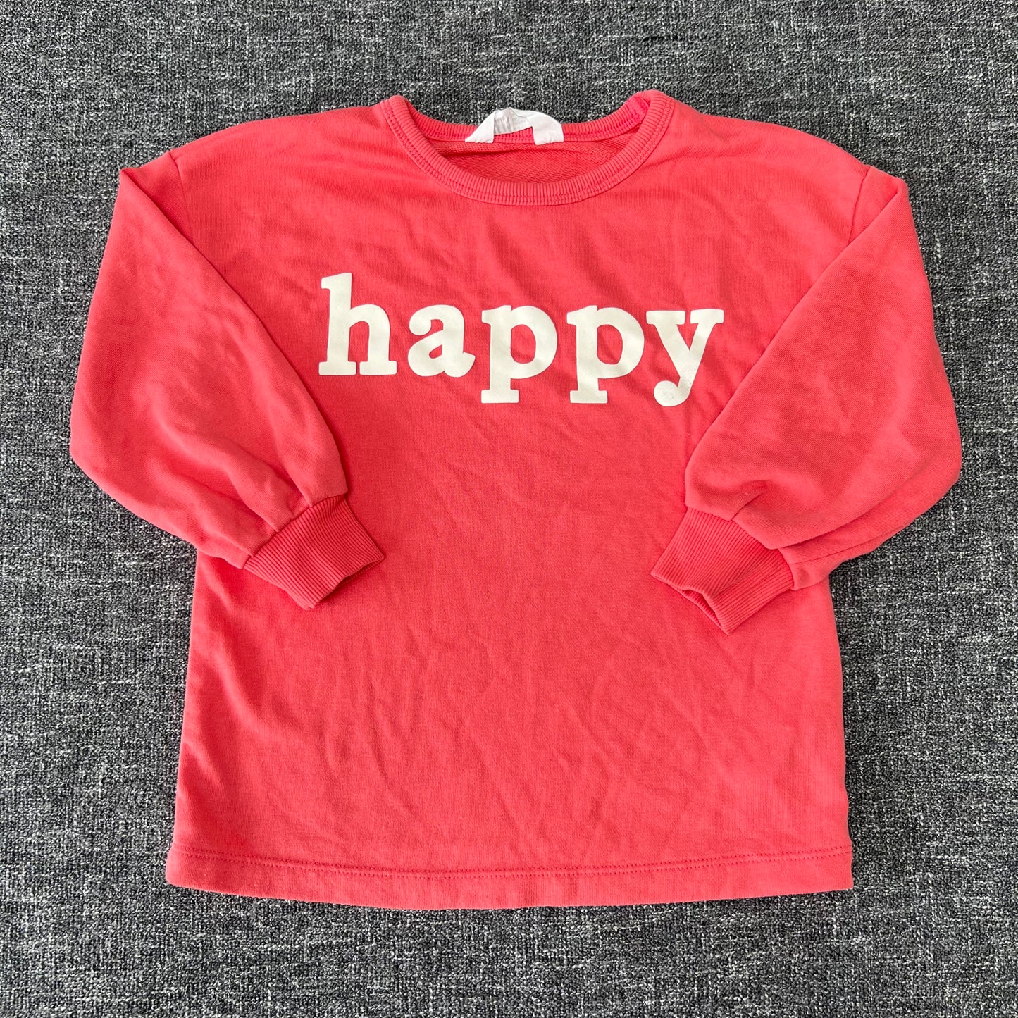 Girls 4-5 Year Peachy Pink "Happy" Jumper