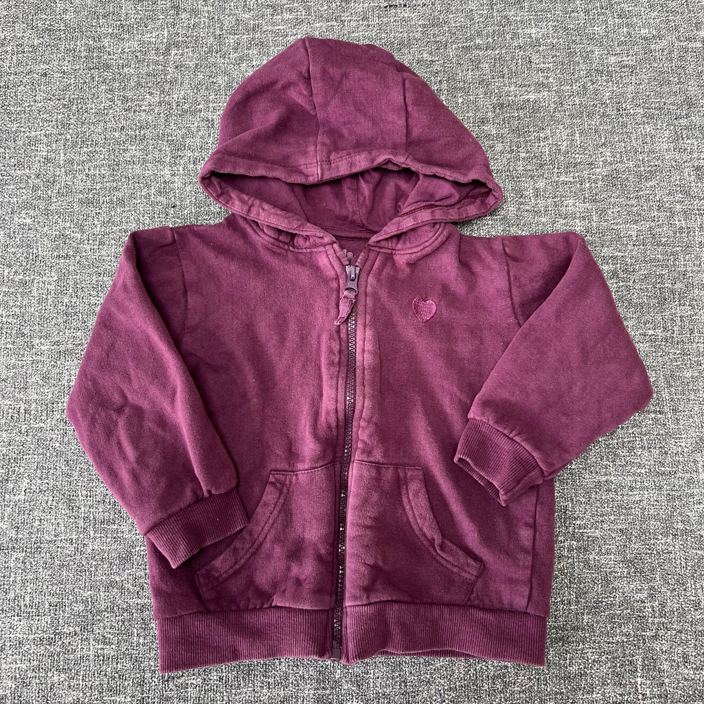 Girls 4-5 Year Burgundy Zip Front Hoodie