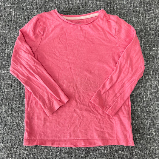 Girls 4-5 Year Plain Pink Long Sleeved Top