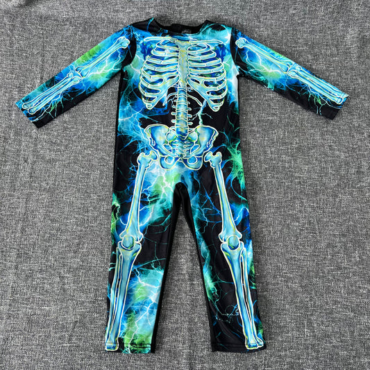 Boys 3-4 Year Black & Blue Halloween Skeleton Romper