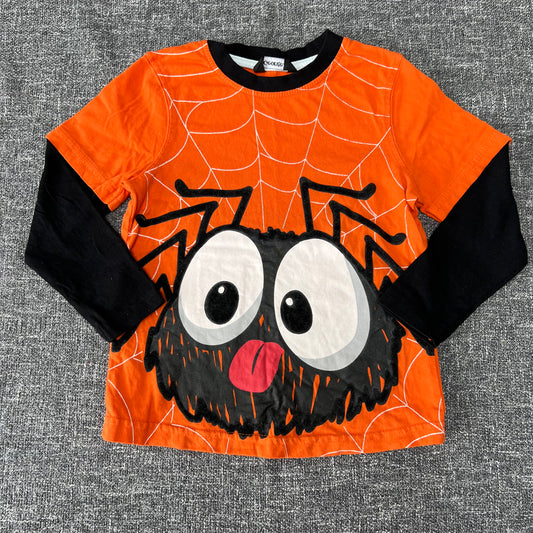 Boys / Girls 2-3 Year Long Sleeved Orange & Black Halloween Spider Top