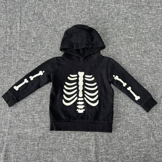 Boys / Girls 2-3 Year Black Glow In The Dark Skeleton Hoodie