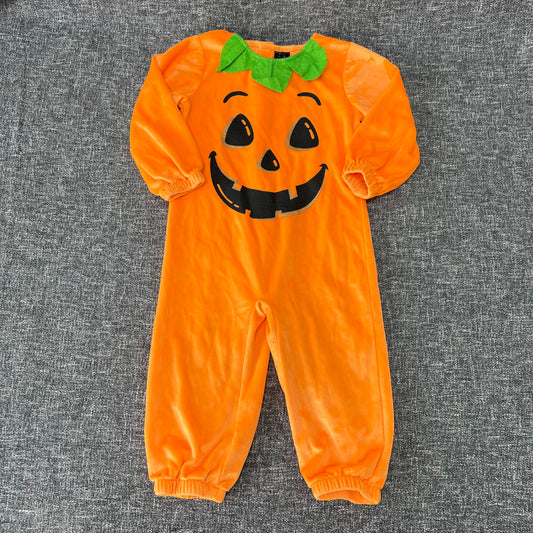 Boys / Girls 12-24 Month Orange Pumpkin Romper