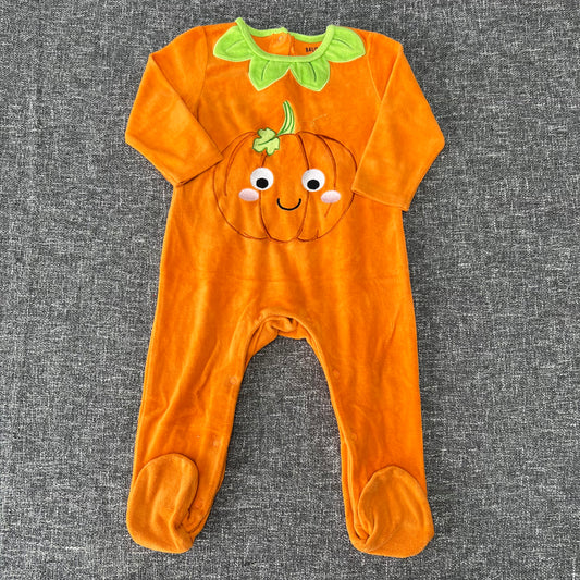 Boys / Girls 12-18 Month Orange Pumpkin Romper