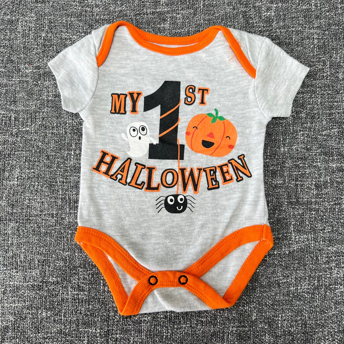 Boys / Girls Newborn Grey "My 1st Halloween" Short Sleeved Bodysuit