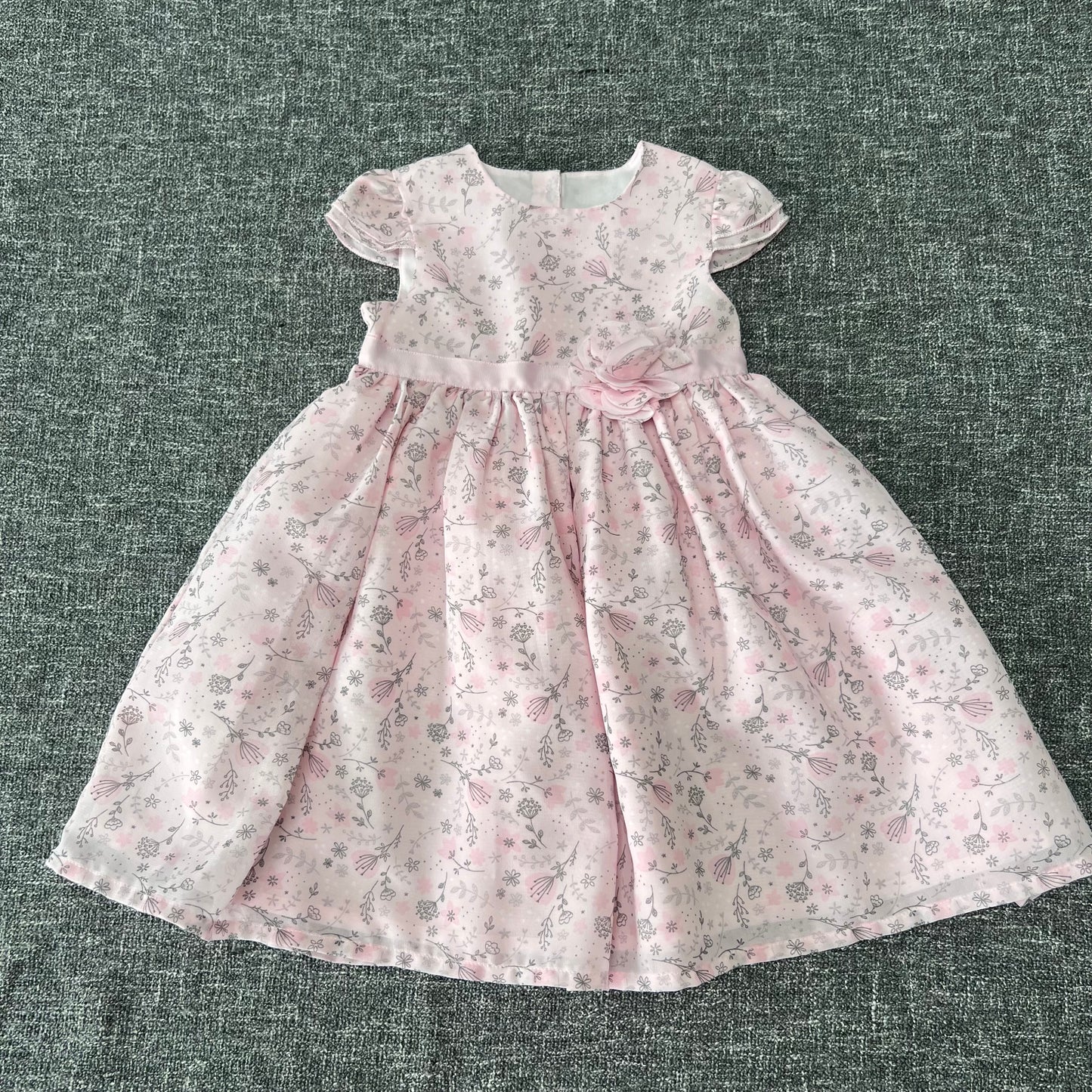 Girls 12-18 Month Pink Floral Print Summer Dress (PIP)