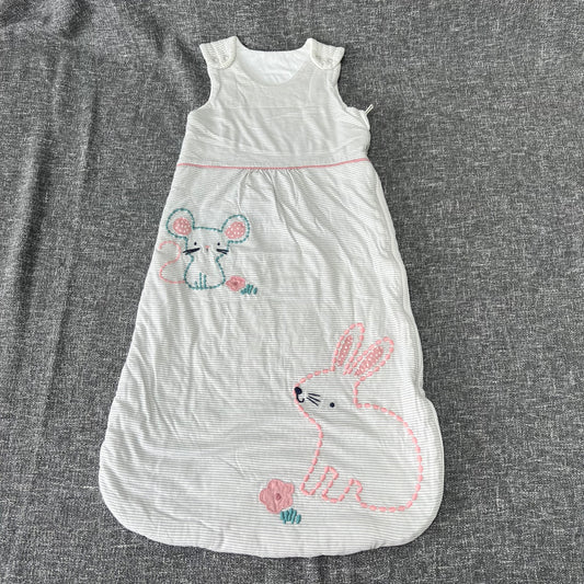 Girls 18-24 Month Grey & White Striped Rabbit & Mouse Winter Sleeping Bag