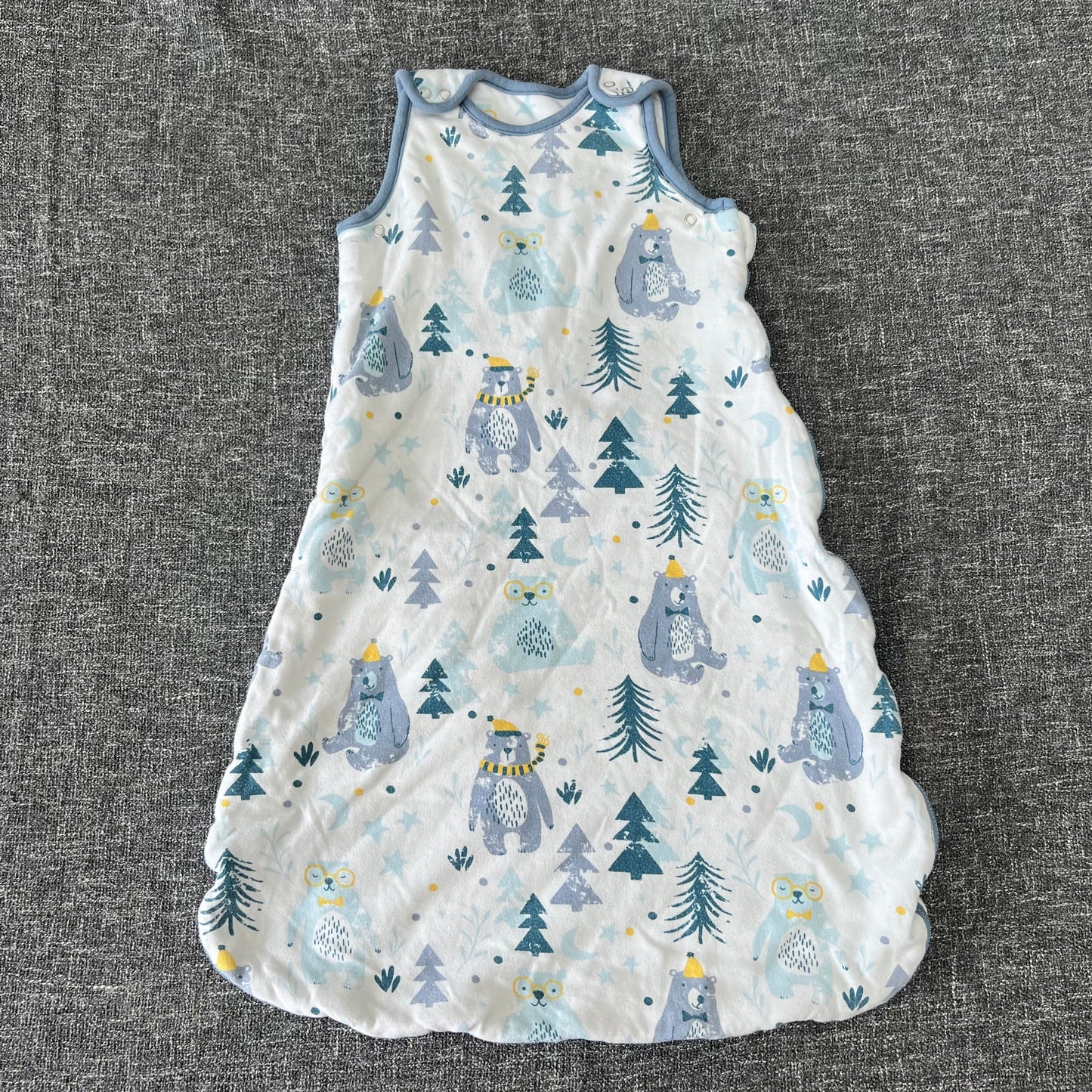 Boys 3-20 Month Blue & White Bear Print Winter Sleeping Bag