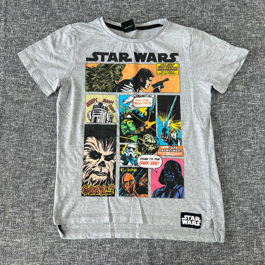 Boys 10-11 Year Grey Star Wars Comic Strip T-shirt