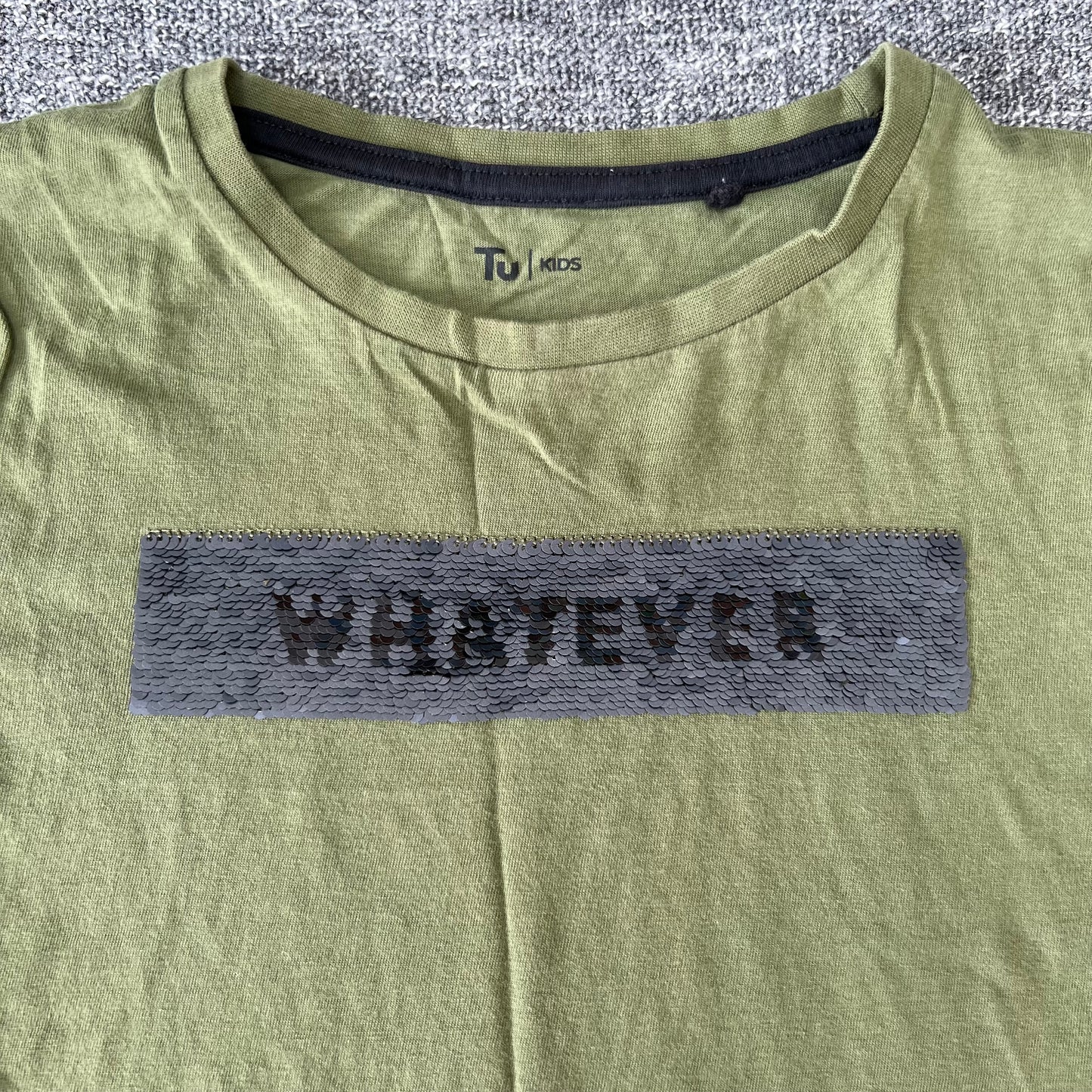 Boys 10-11 Year Green "Whatever" T-shirt