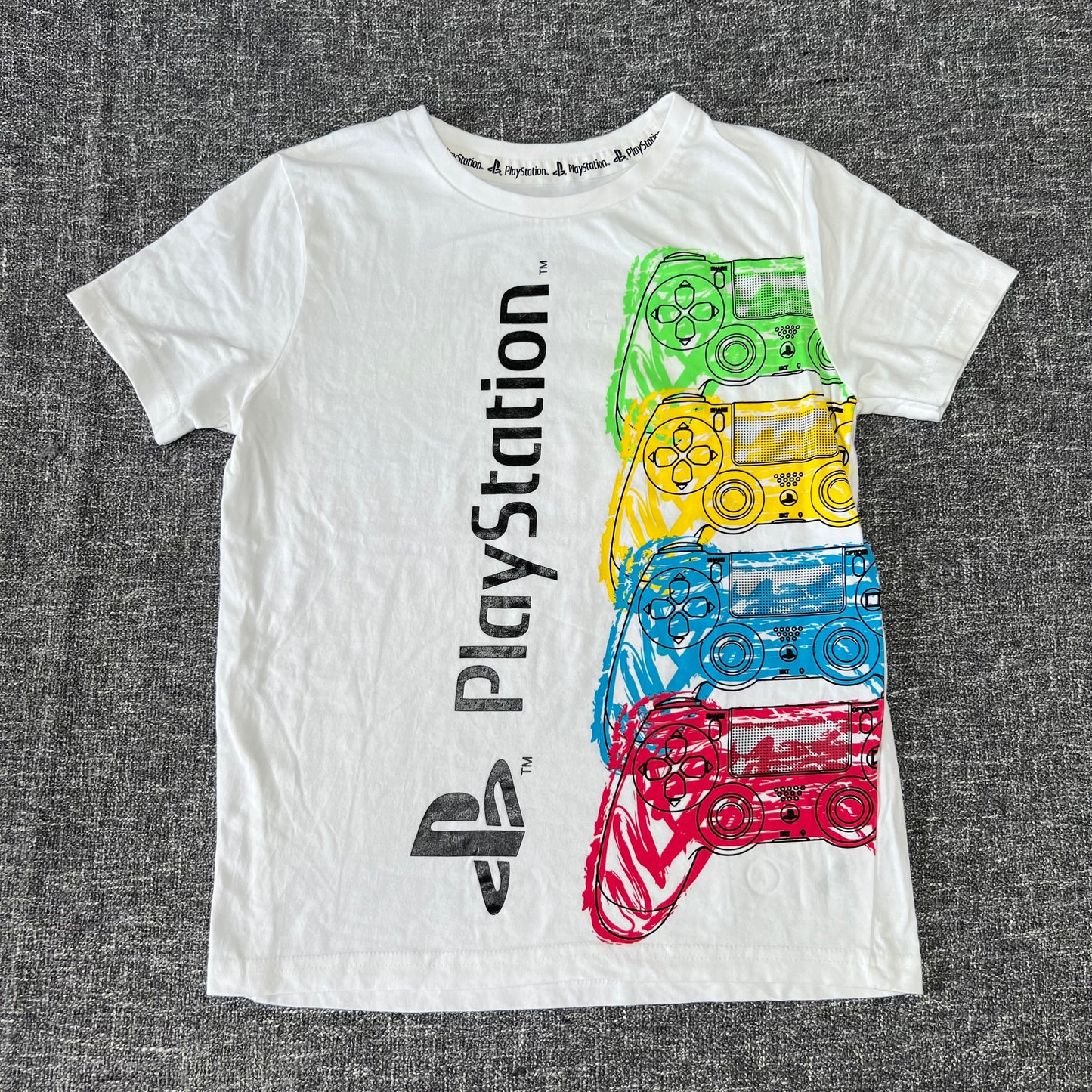 Boys 9-10 Year White "Playstation" T-shirt