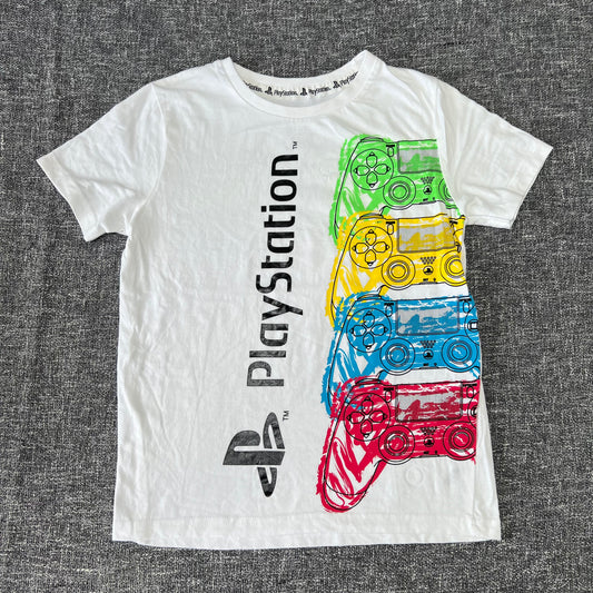 Boys 9-10 Year White "Playstation" T-shirt