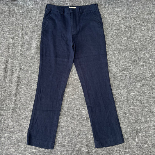 Boys 8-9 Year Navy Blue Linen Dress Trousers