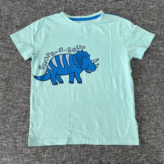 Boys 7-8 Year Turquoise "Snore-a-saur" T-shirt