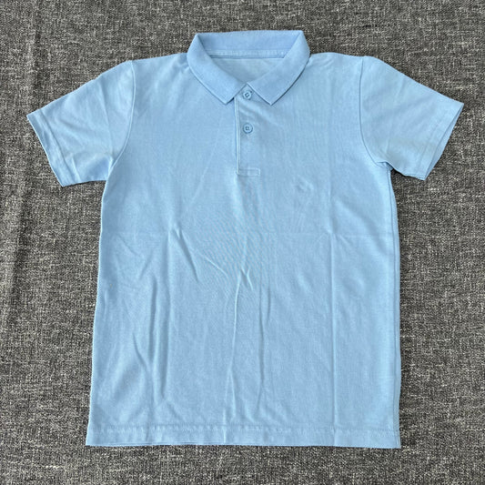 Boys 7-8 Year Blue Short Sleeved Polo Shirt